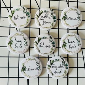 Wedding buttons for bridesmaid or bridal party